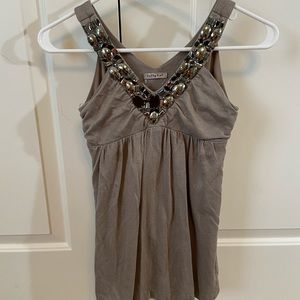 Jeweled Grayish-Brown Kitty Kat Tank Top!